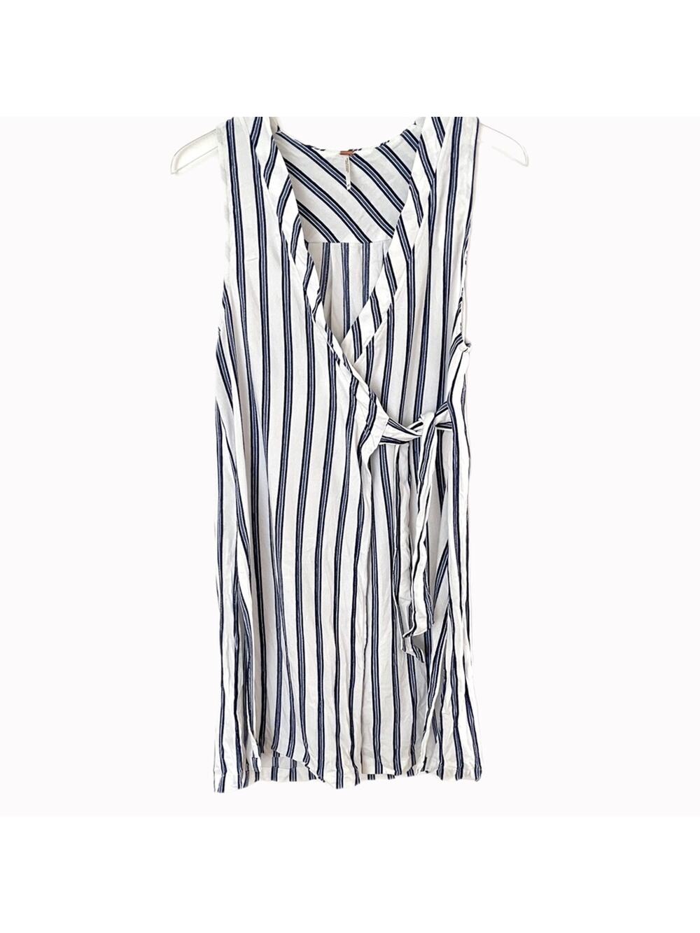 Free People Tuxedo Stripe Wrap Tunic Dress Sz XS
